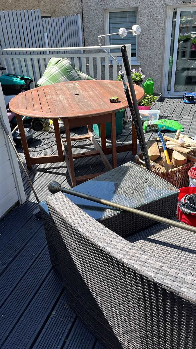 Outdoor wooden table and chairs - Image 2