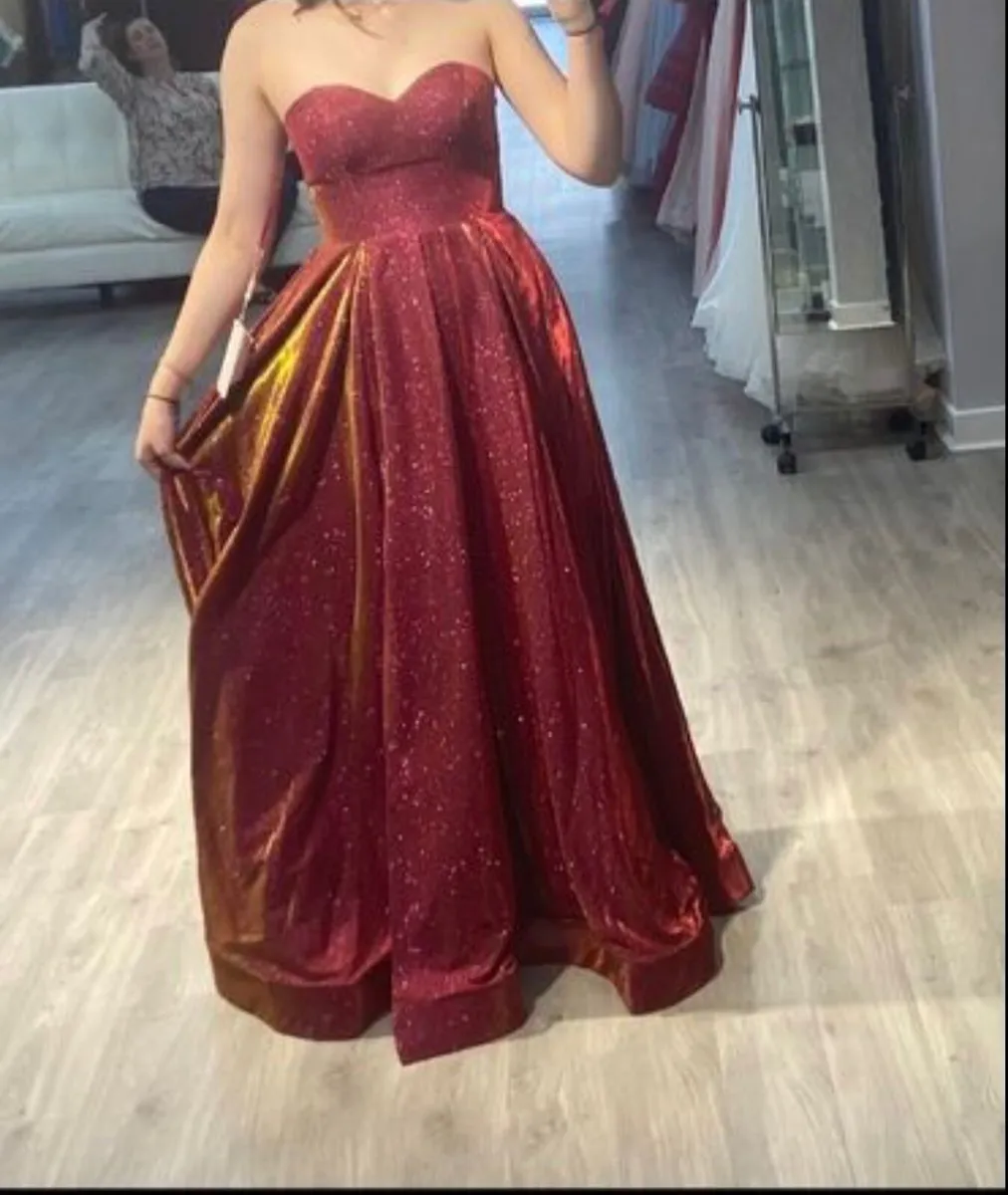 Gorgeous Burgundy Debs Dress (Size 10) - Image 1