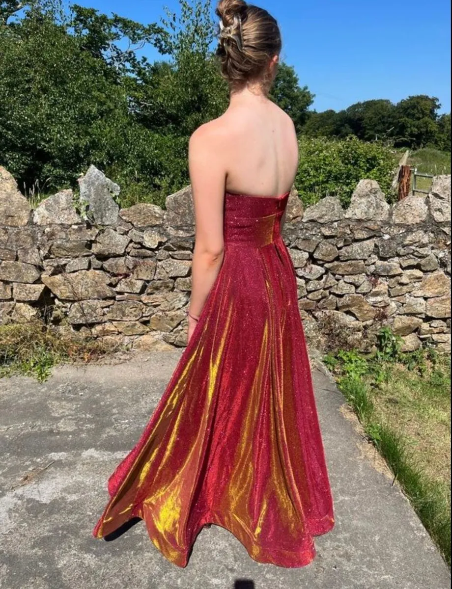 Gorgeous Burgundy Debs Dress (Size 10) - Image 3