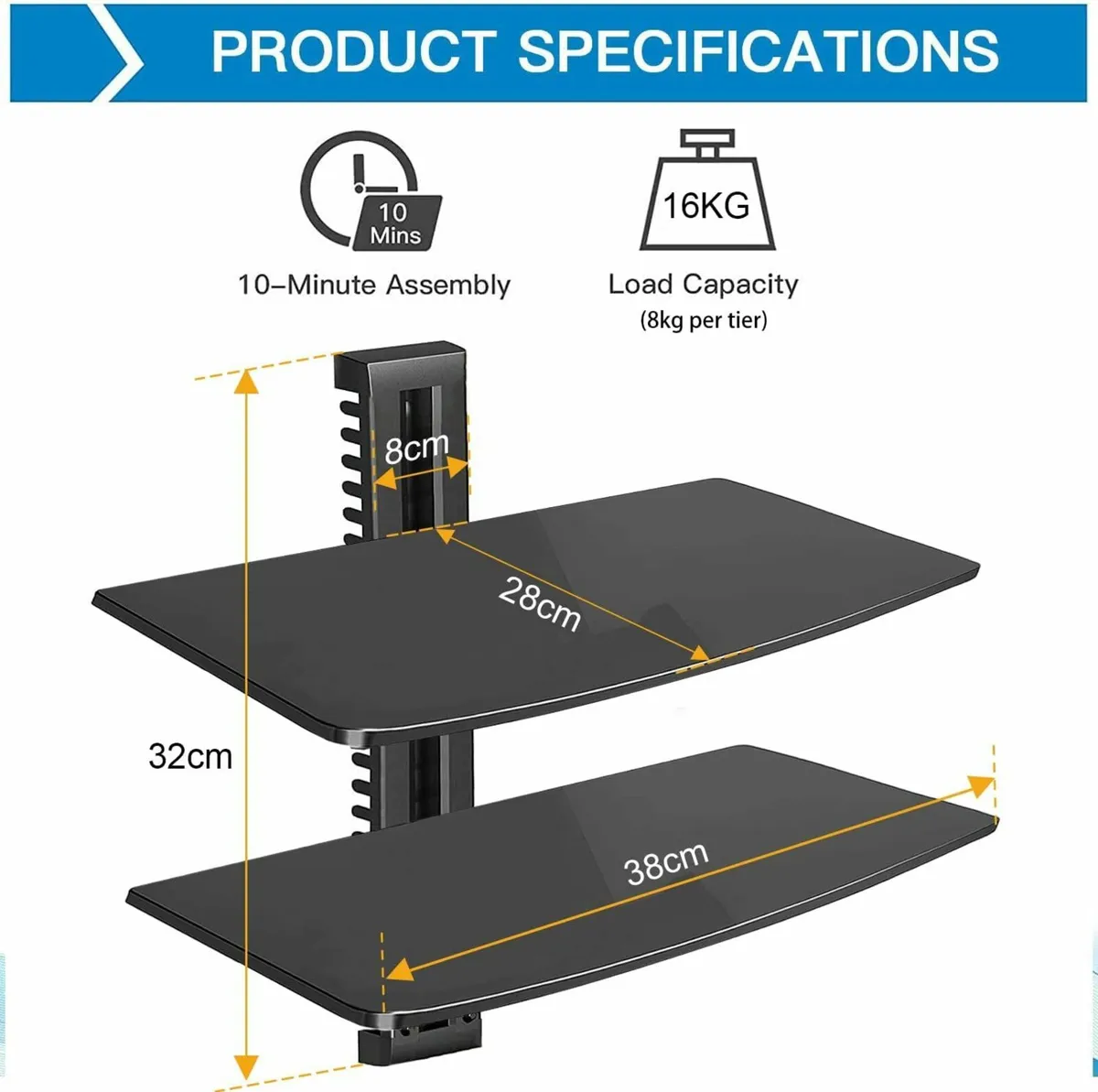 2 Floating Shelf Wall bracket with Strengthened T - Image 1