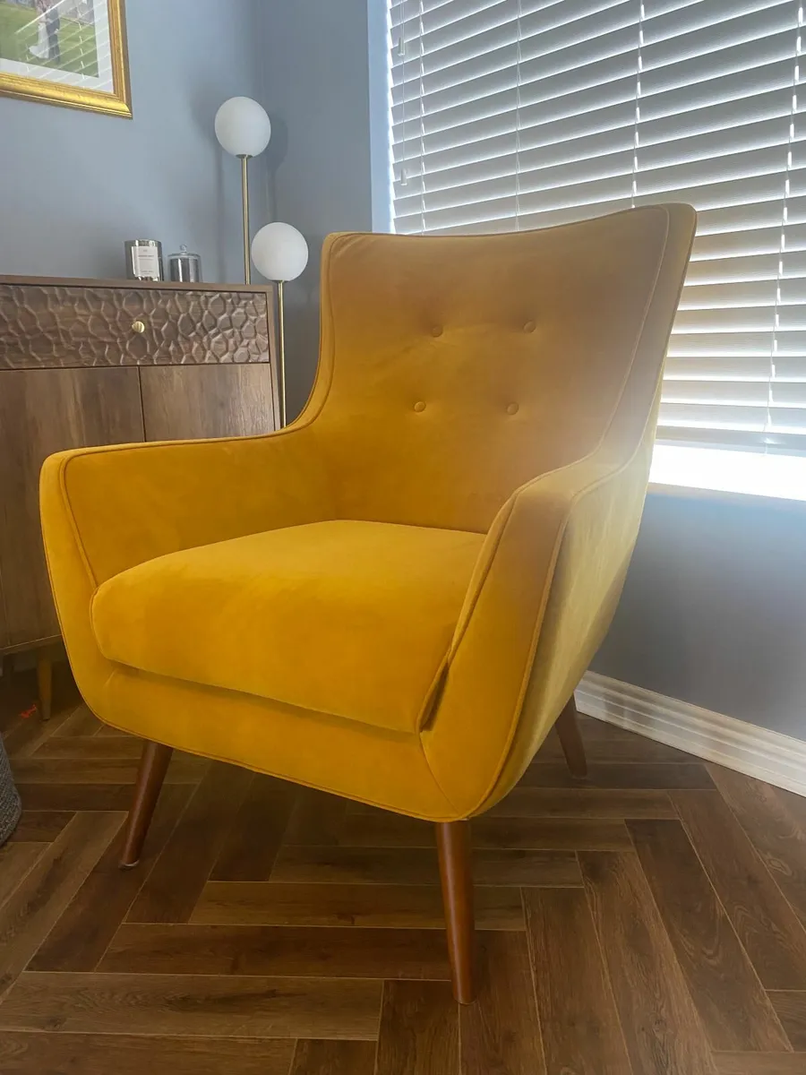Yellow fabric armchair from EZ Living - Image 1