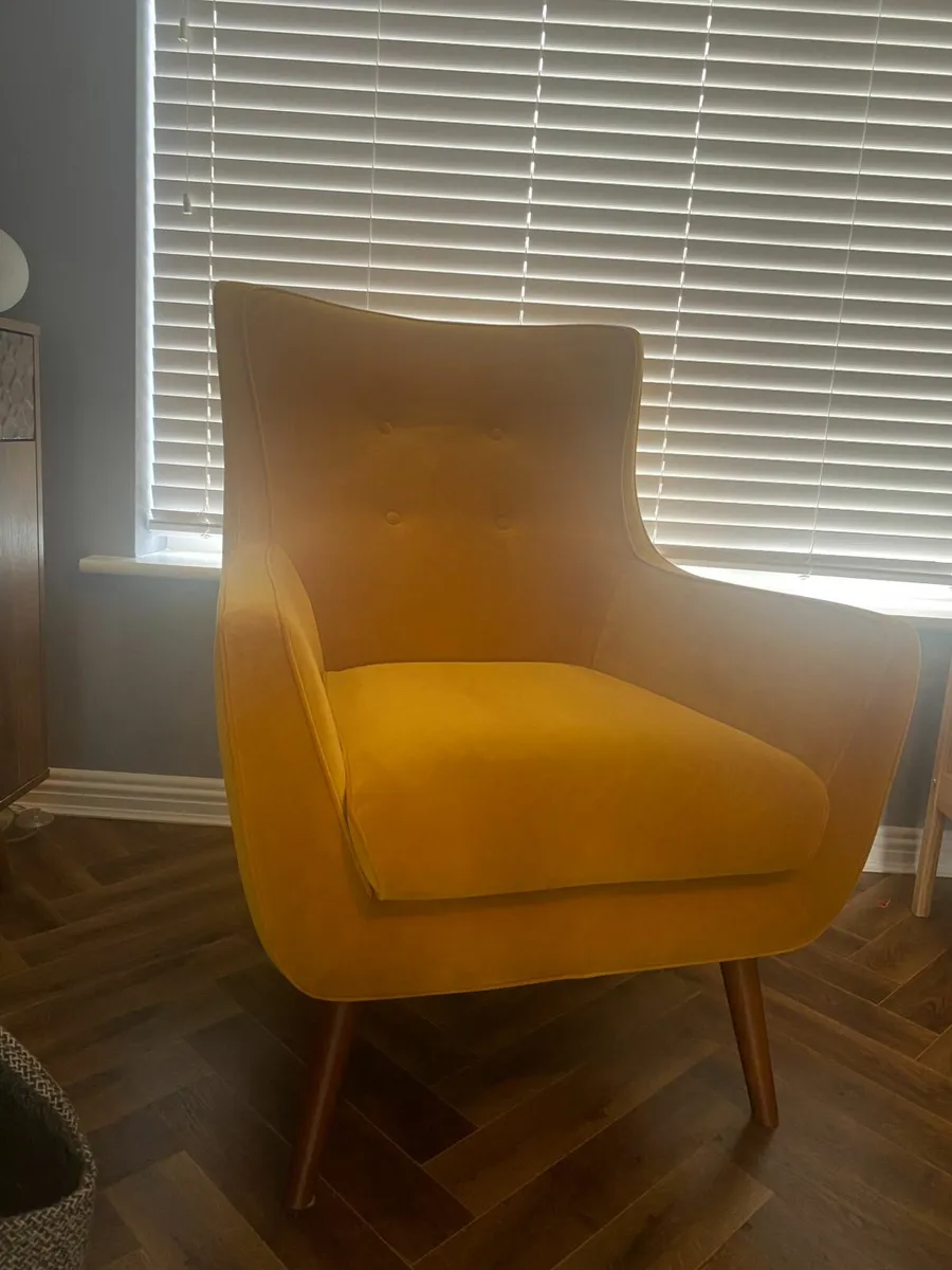 Yellow fabric armchair from EZ Living - Image 2
