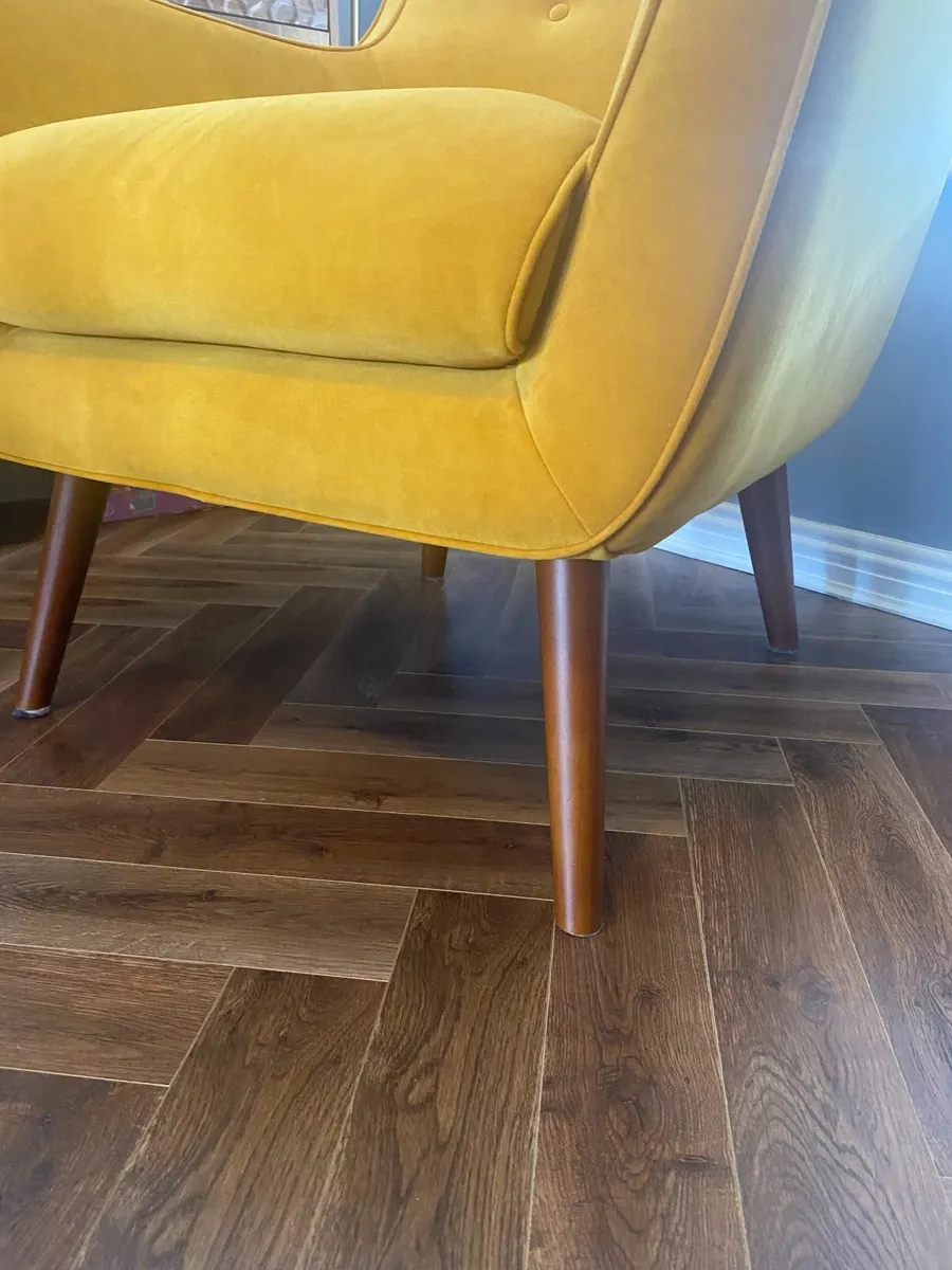 Yellow fabric armchair from EZ Living - Image 4