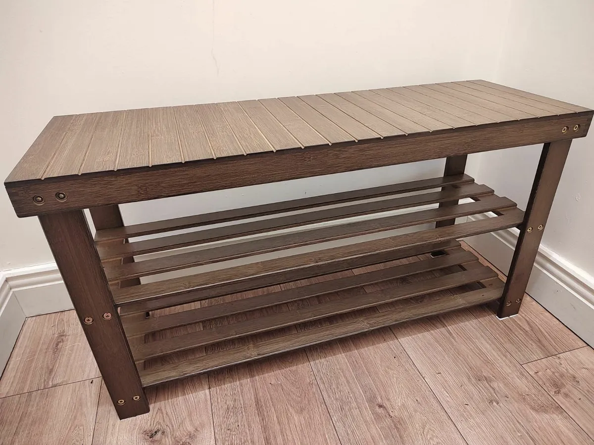 Shoe Organizer Storage Shelf – Bamboo - Image 1