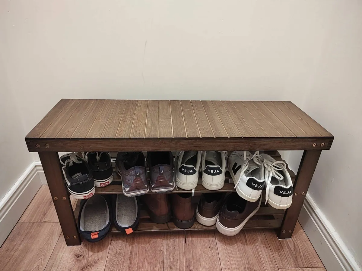 Shoe Organizer Storage Shelf – Bamboo - Image 2