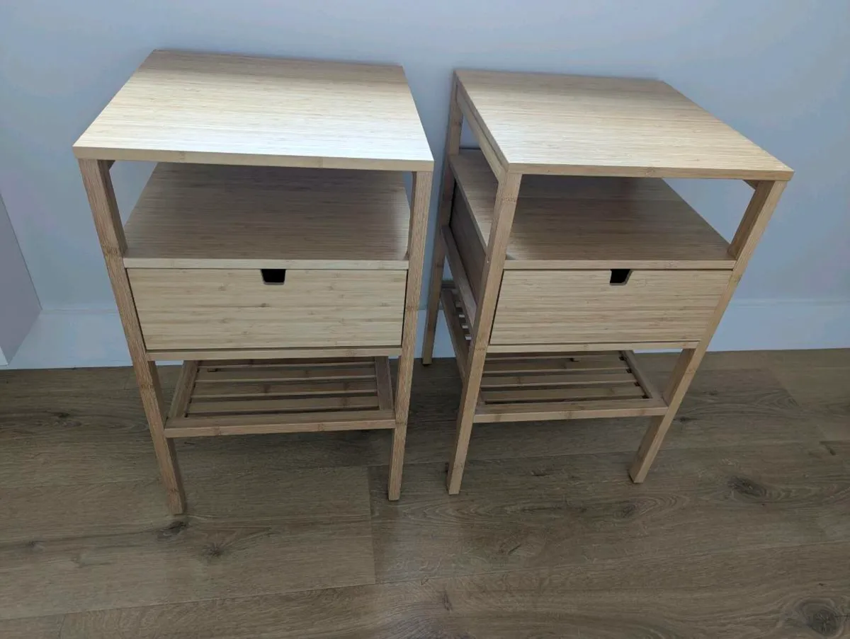 IKEA NORDKISA
Bedside Locker Pair - Wooden Bamboo - Image 1