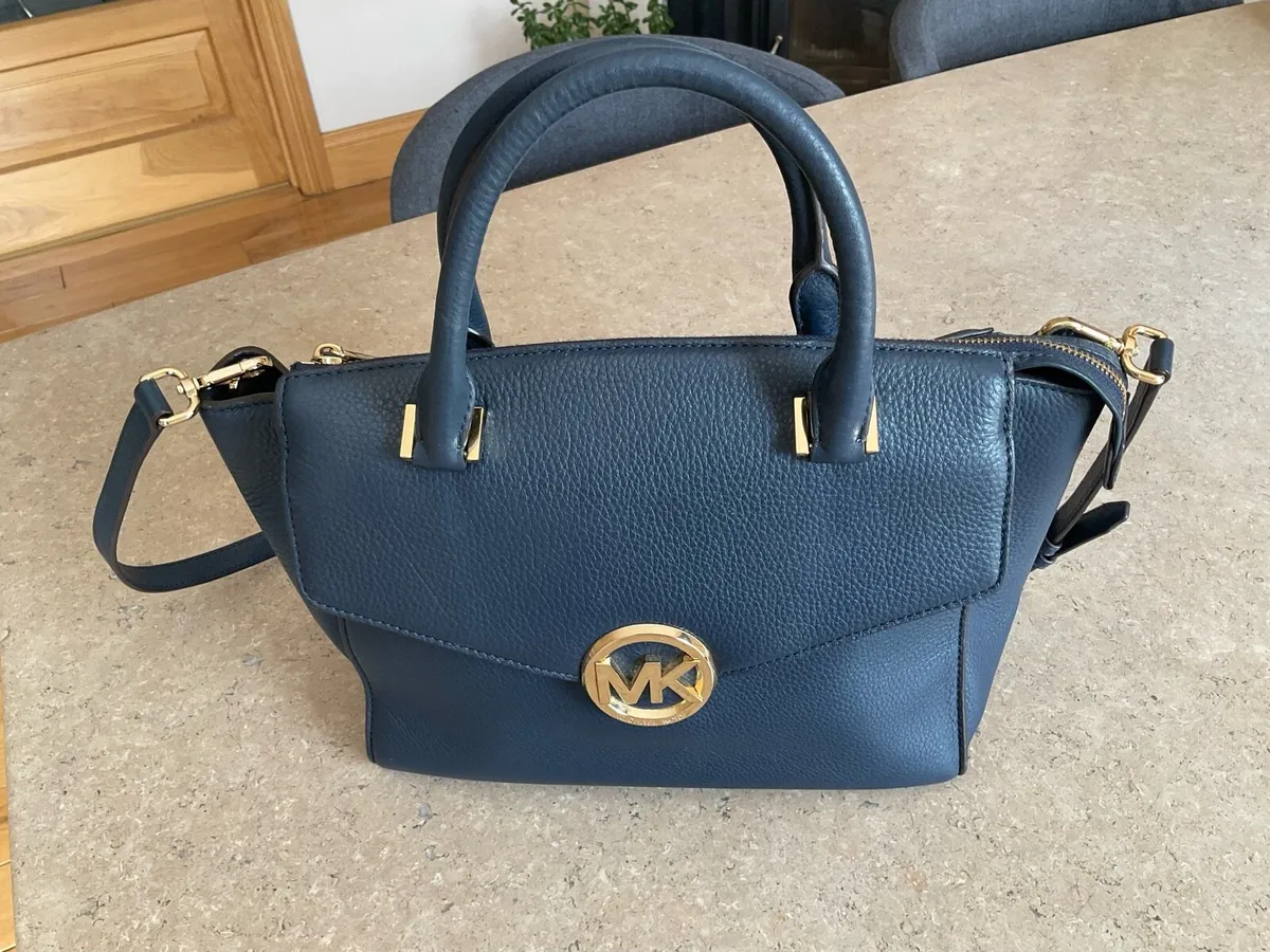 Michael Kors Handbag, Navy Blue Leather.