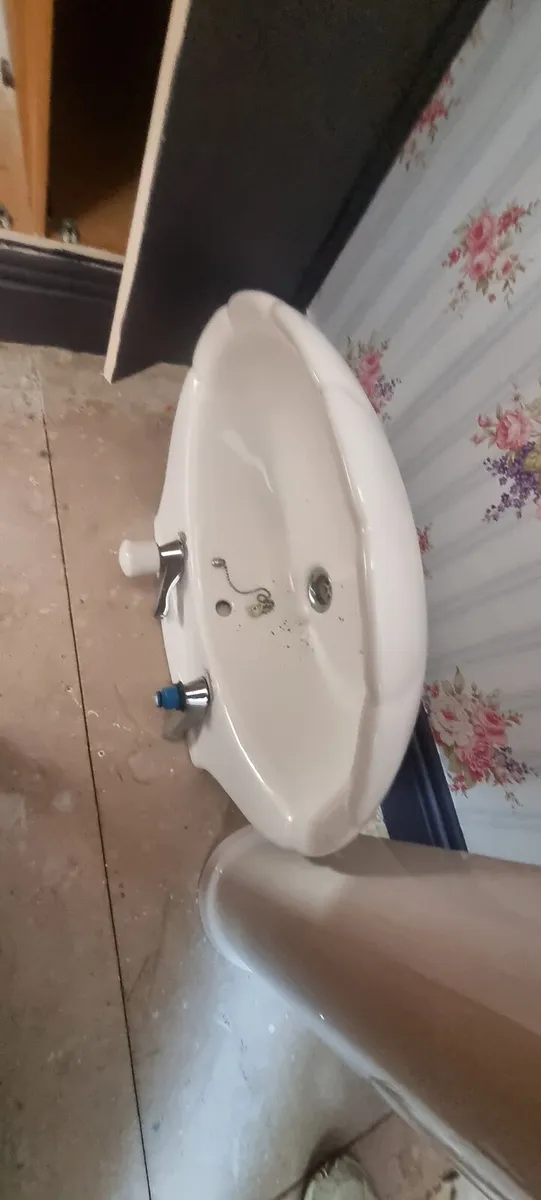 Bathroom sink and pedestal - Image 1