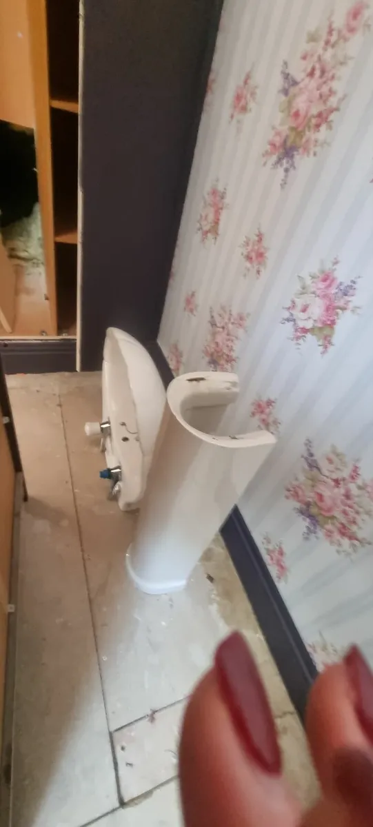 Bathroom sink and pedestal - Image 2