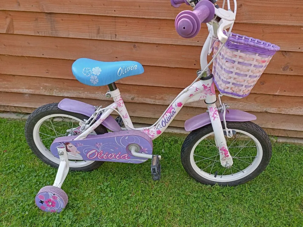 Kids olive bike size 14 inch wheels. - Image 1