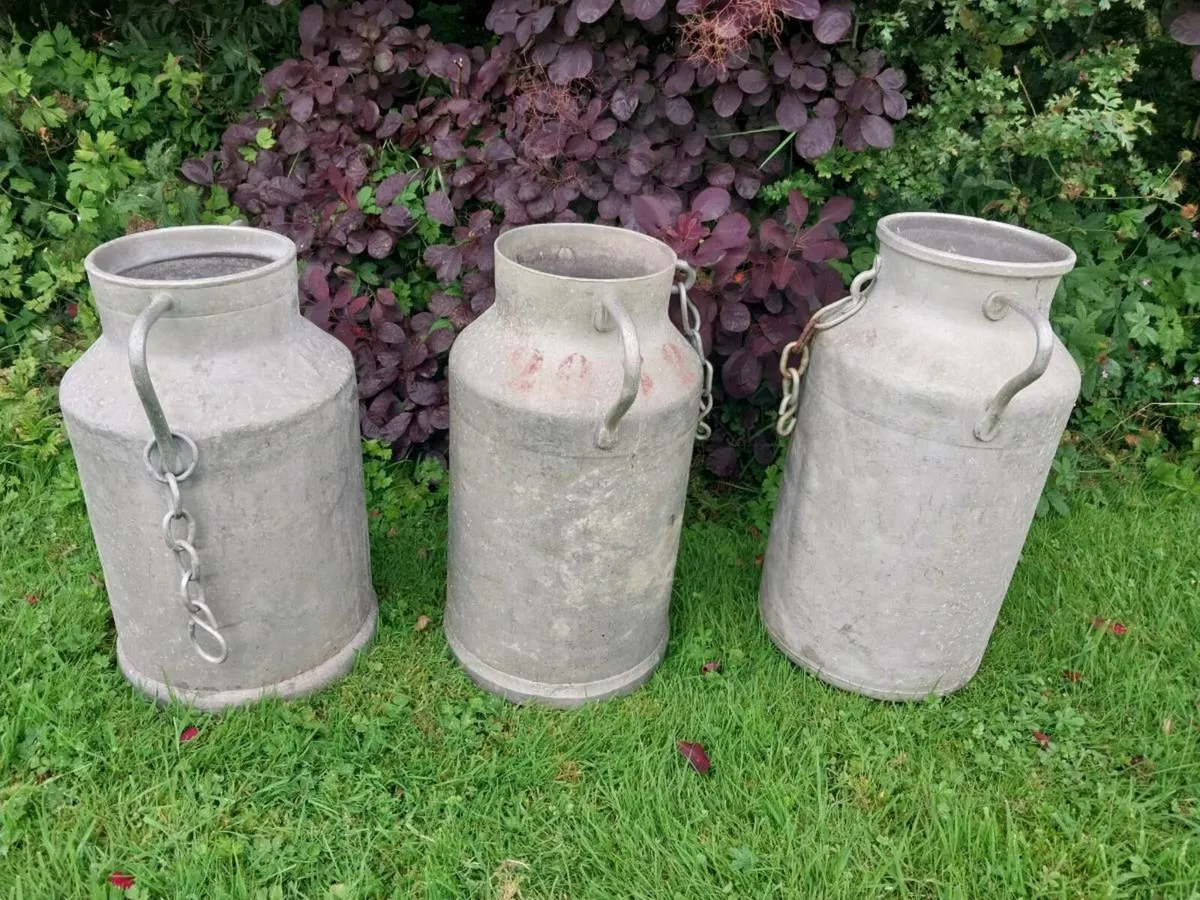 Milk churns x 3 - Image 3