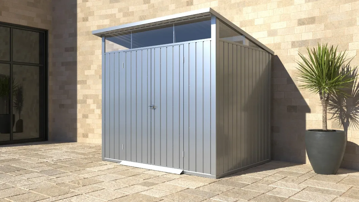 Palladium 8×6 Premium Steel Shed in Silver - Image 2
