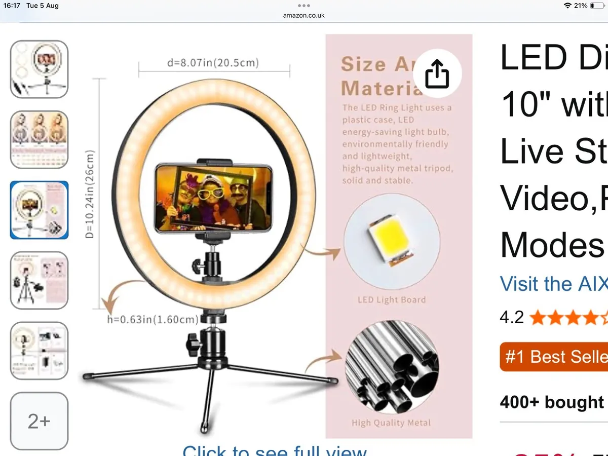 Ring light with phone stand - Image 1