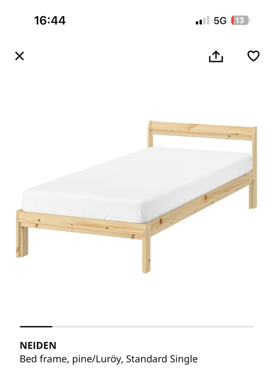 Single bed and mattress - Image 1