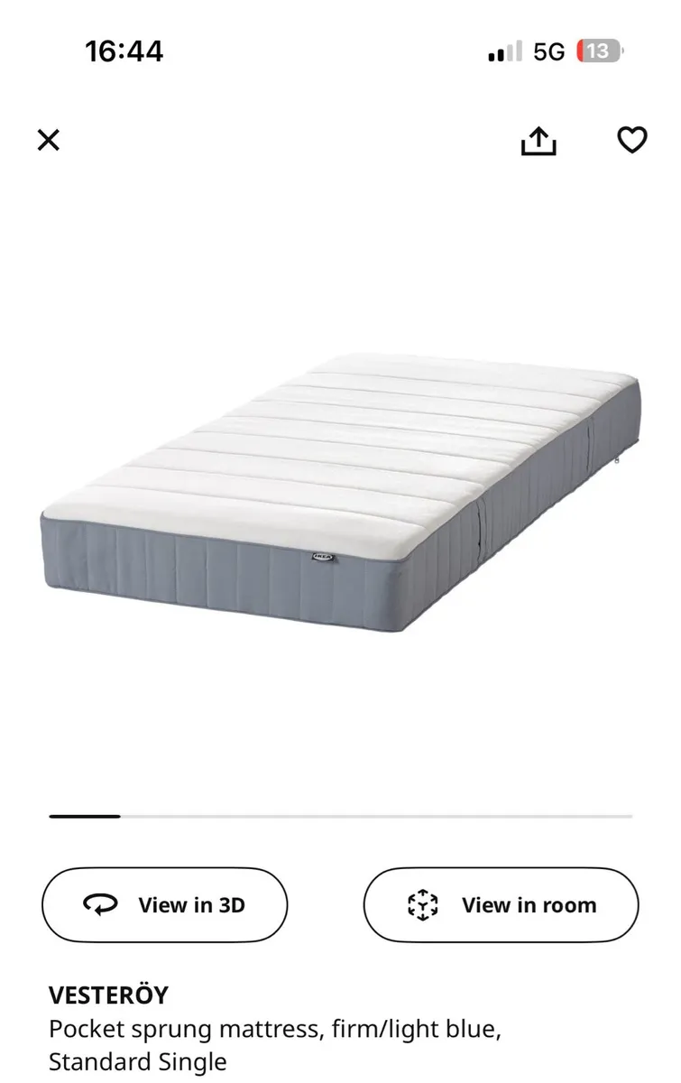 Single bed and mattress - Image 2
