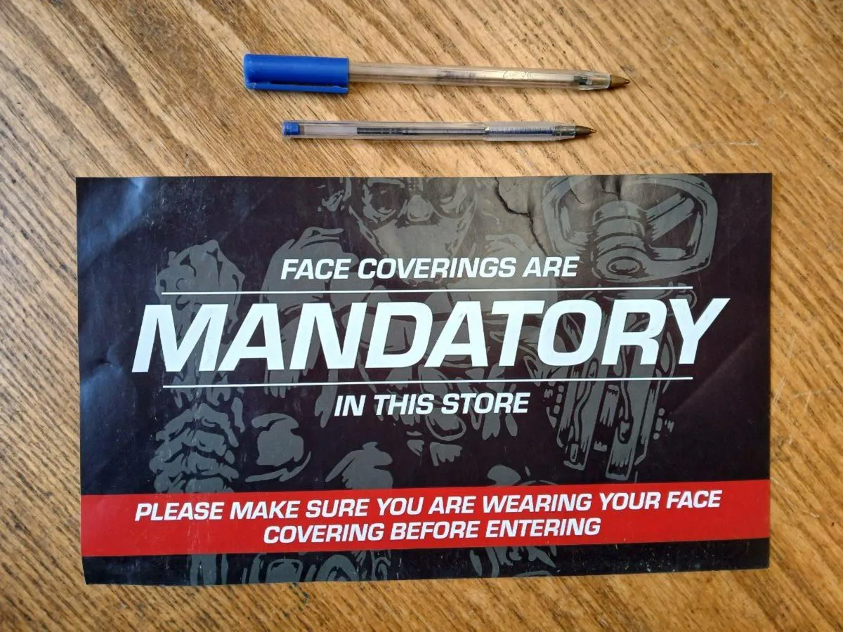 Large shop sticker from Covid times, unused