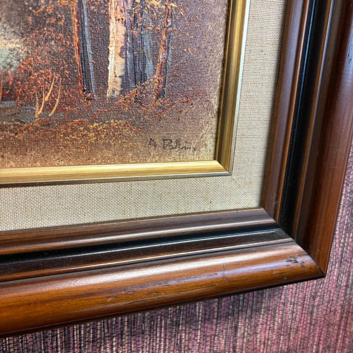 A. Robinson, hunting scene, oil on canvas in mahog - Image 2