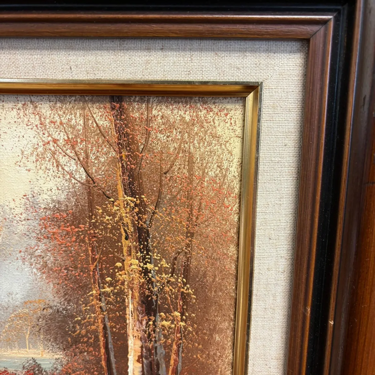 A. Robinson, hunting scene, oil on canvas in mahog - Image 3