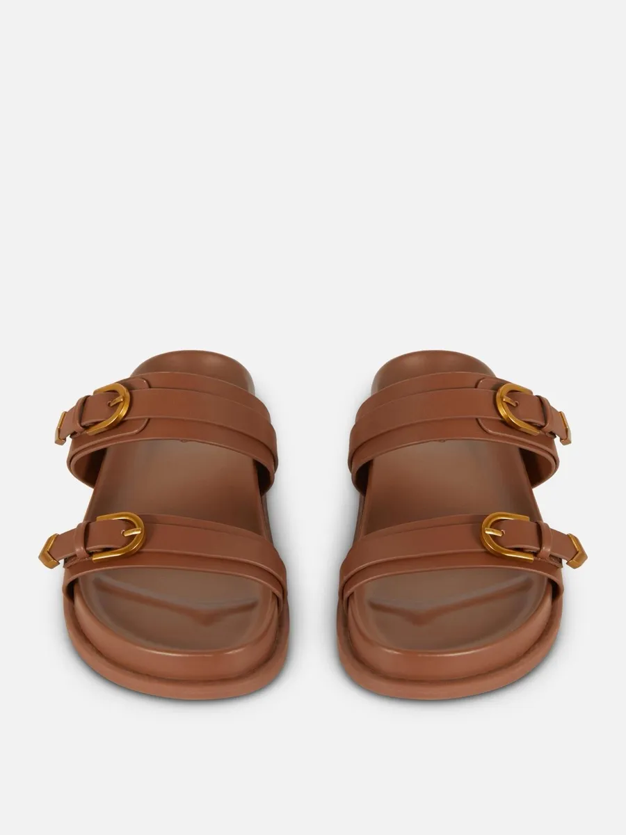 BRAND NEW Double Buckle Strap Sandals: Size 5 - Image 3