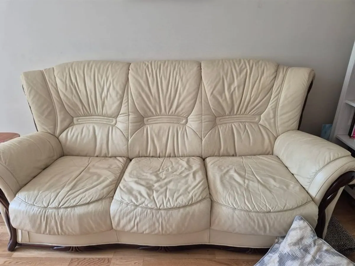 Two piece leather couches - Image 1