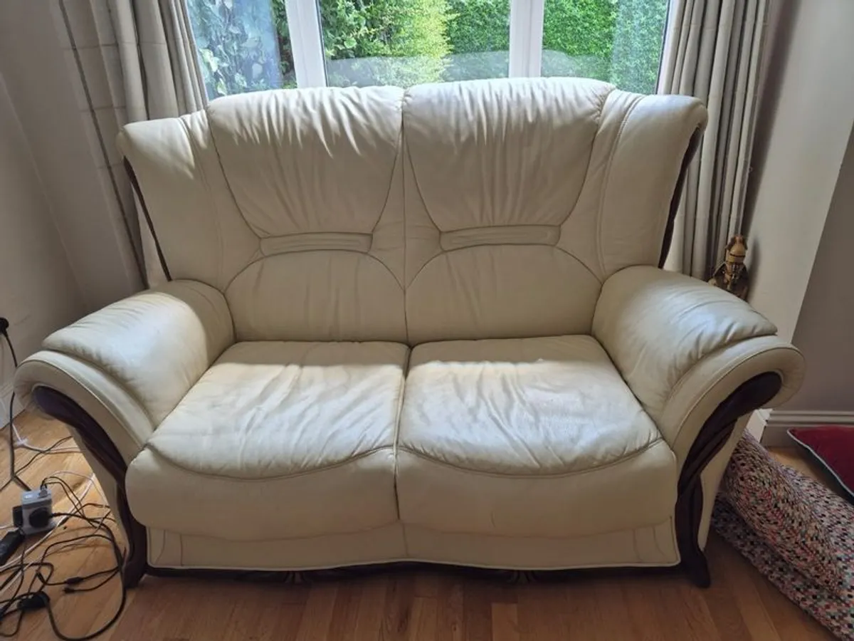 Two piece leather couches - Image 2