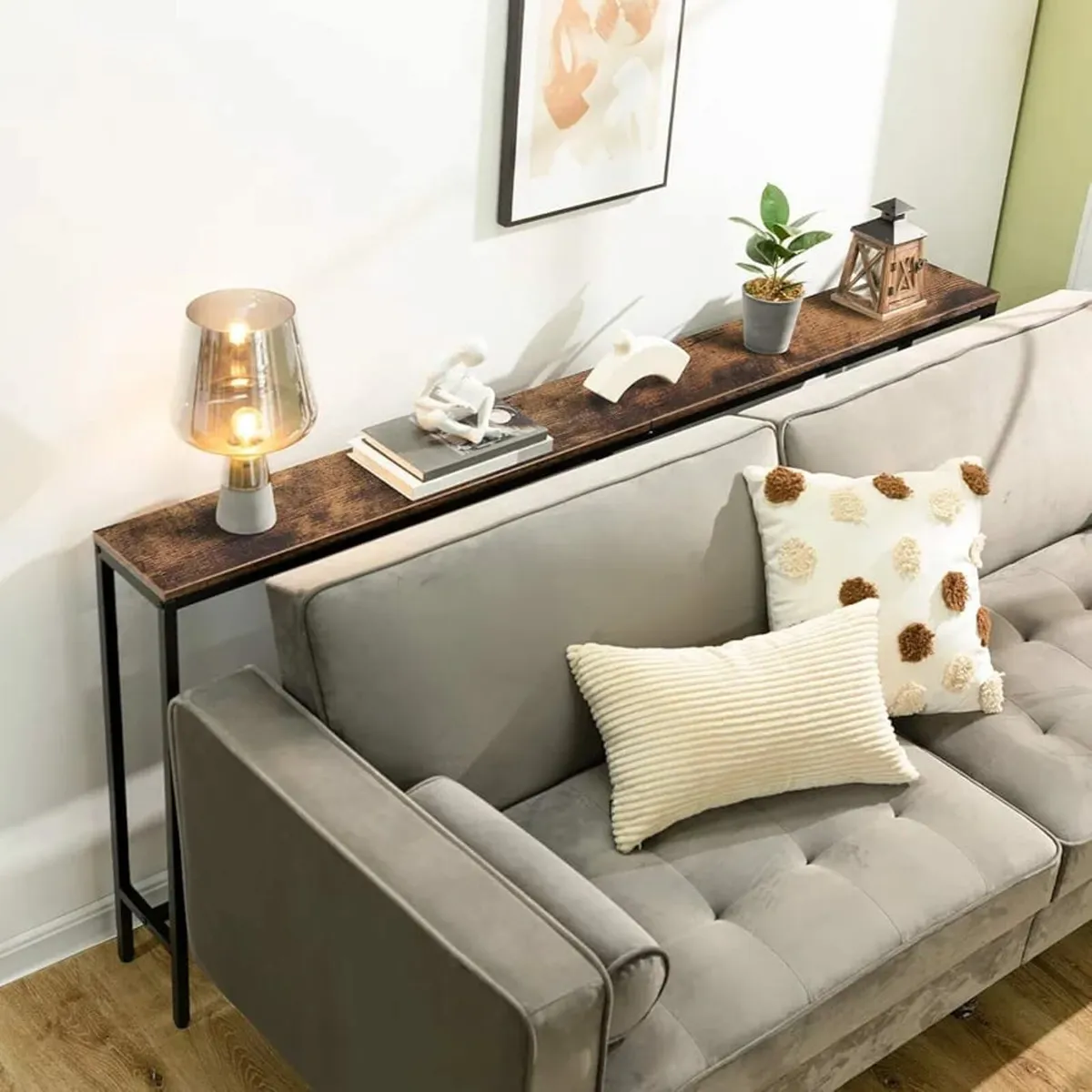 Console Table, 180 CM Narrow Long Sofa Table, Entr - Image 3
