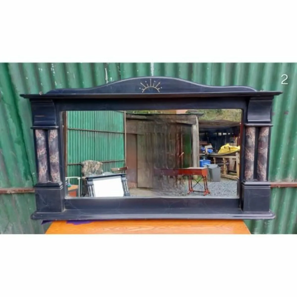 Black Marble Overmantel Mirror – KAS375 - Image 1