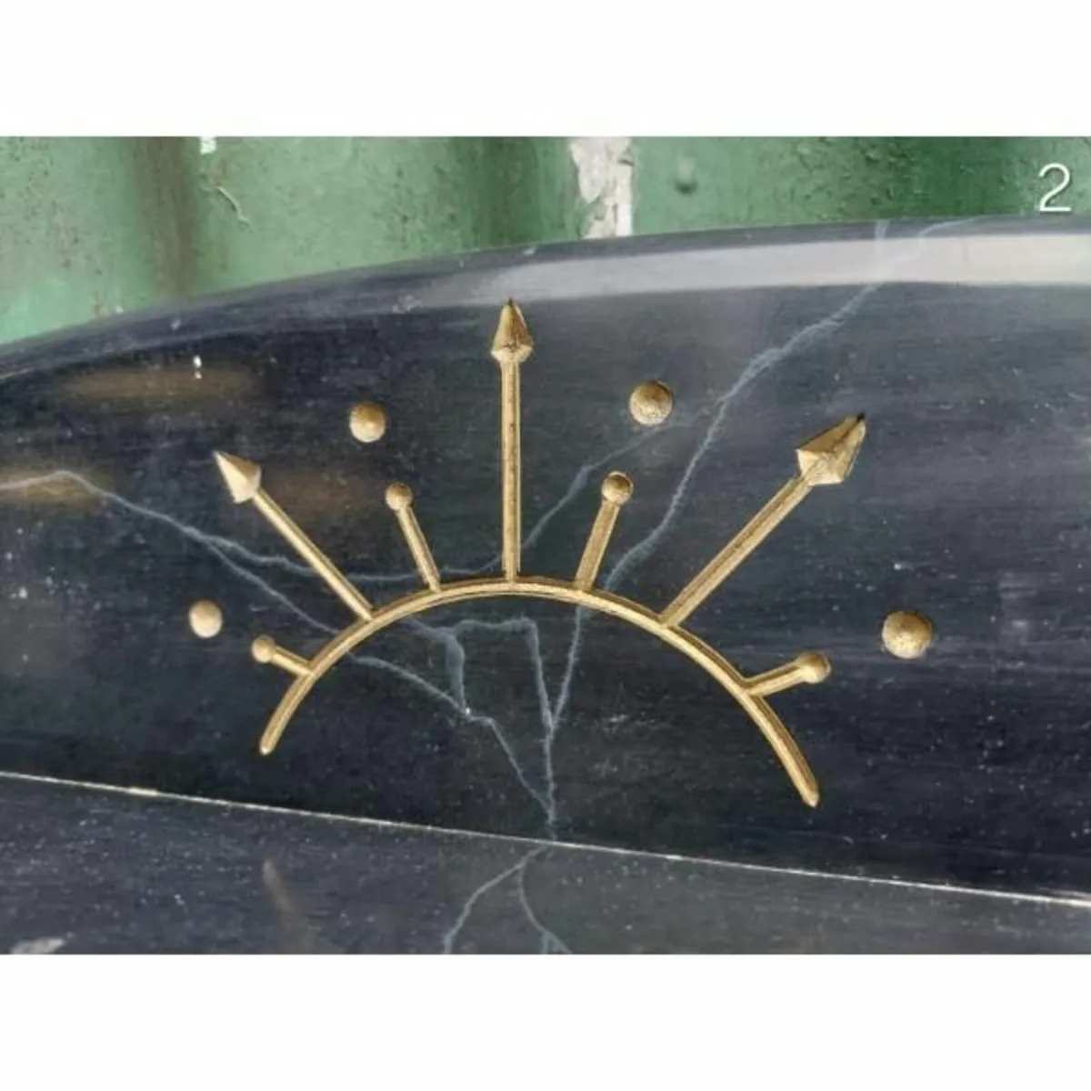 Black Marble Overmantel Mirror – KAS375 - Image 2