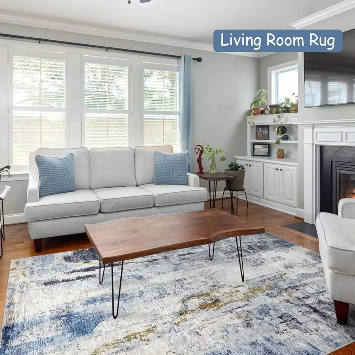 Modern Abstract Area Rug 120x180cm Washable Living - Image 2
