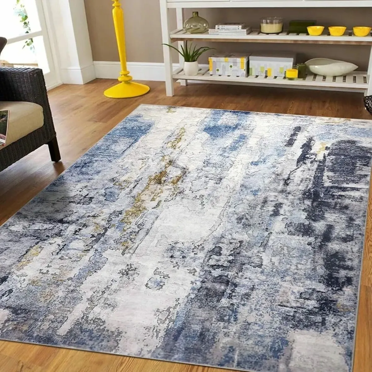 Modern Abstract Area Rug 120x180cm Washable Living - Image 1