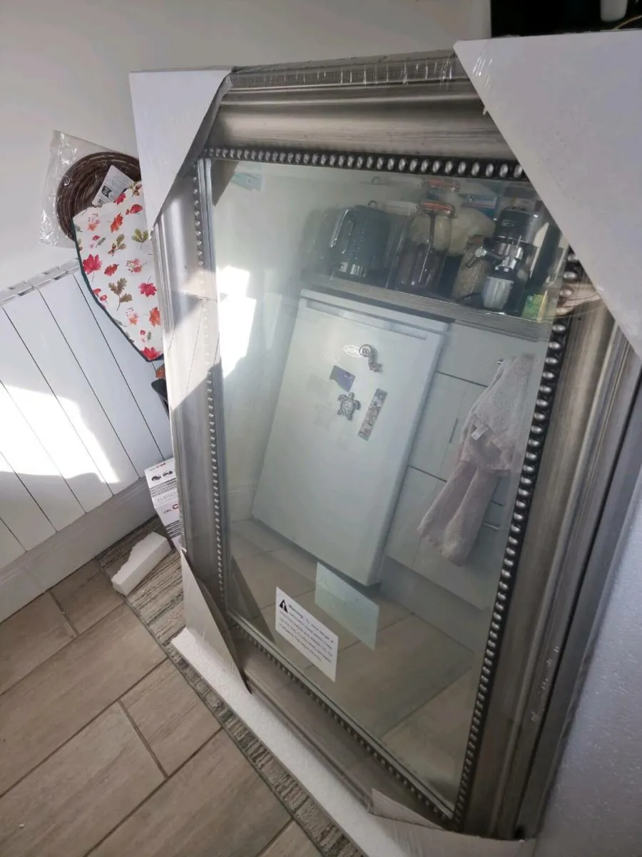 Rectangular Pewter Mirror - Image 1