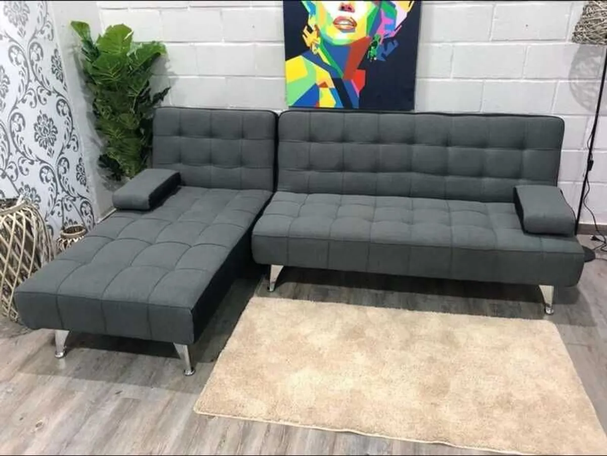 Modern Corner Sofa Bed With Chaise Longue Pillows 236 cm FREE DELIVERY - Image 4