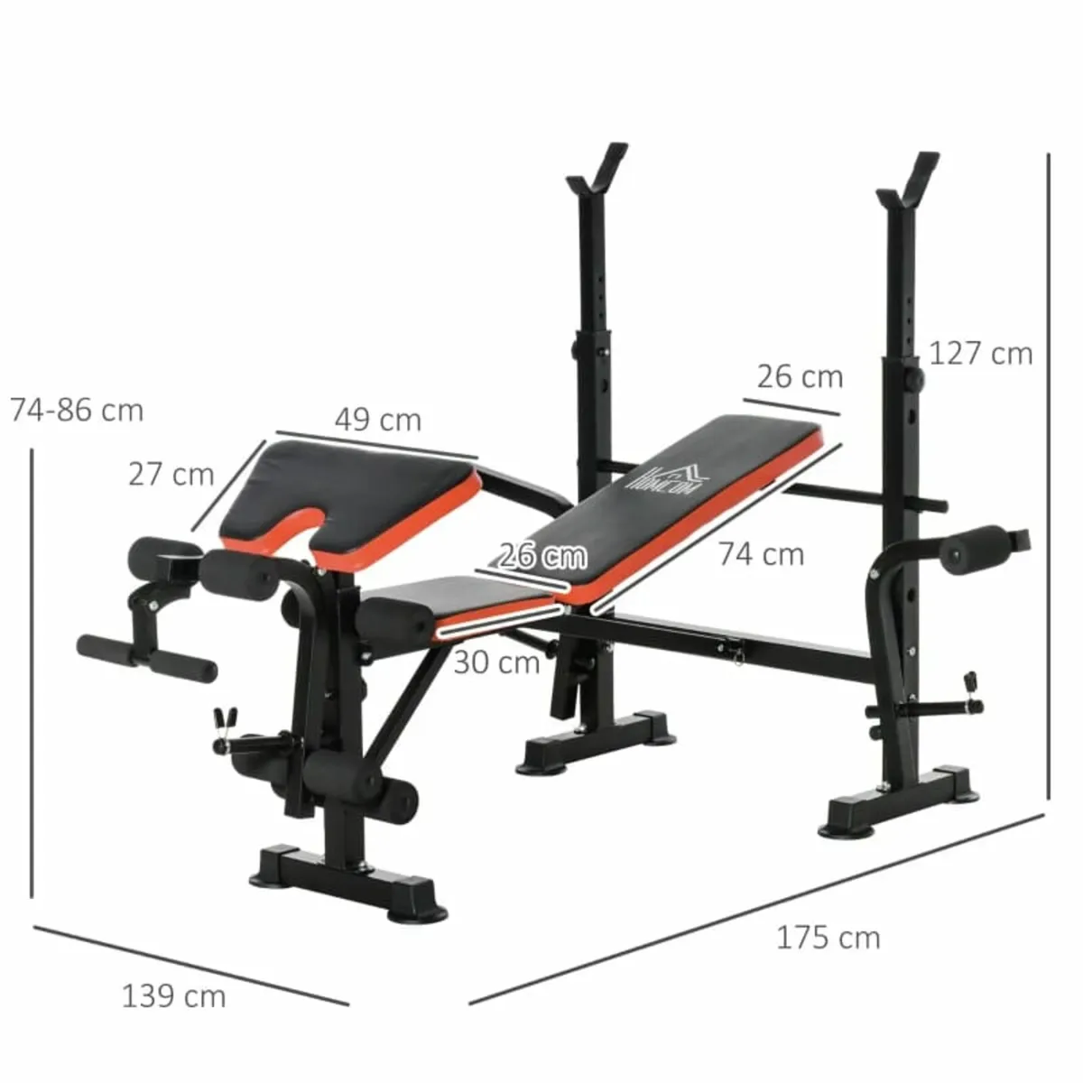 Adjustable Weight Bench with Leg Developer Barbell - Image 2