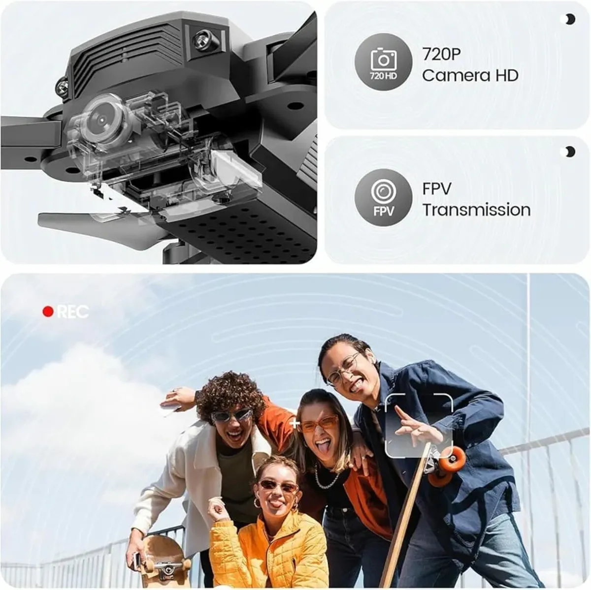D20 Mini Drone for Kids with 720P HD FPV Camera, F - Image 2