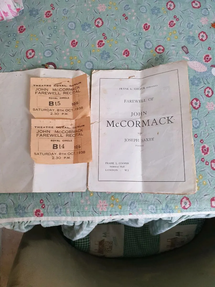 John mccormack farewell recital programme 1938 - Image 2