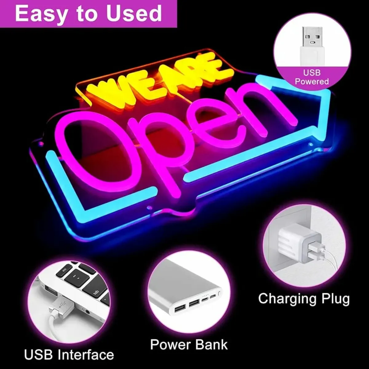 WE ARE Open Signs, 16''x 7.8'' Open Sign for Busin - Image 3