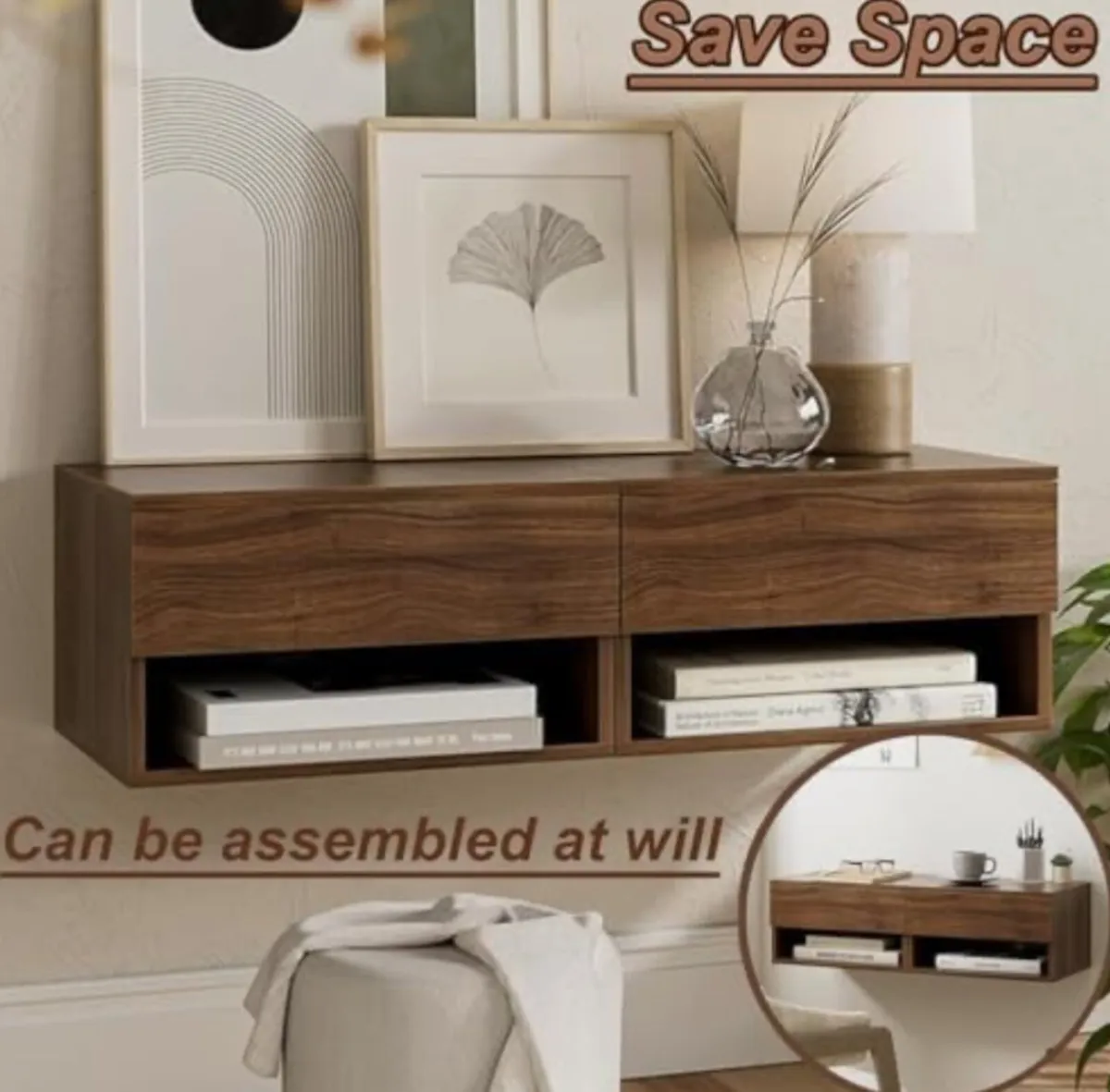 TWO Floating Nightstands - Image 4