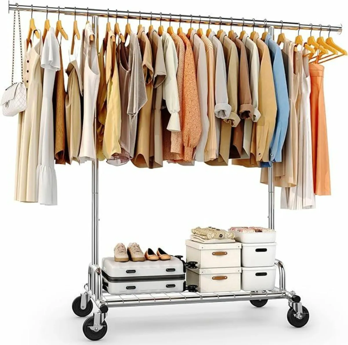 Heavy Duty Clothes Rail 182kg Extendable Hanging - Image 1
