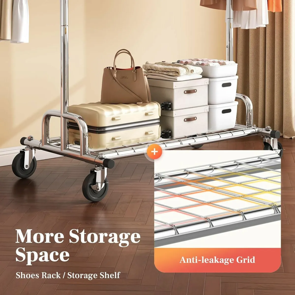 Heavy Duty Clothes Rail 182kg Extendable Hanging - Image 4