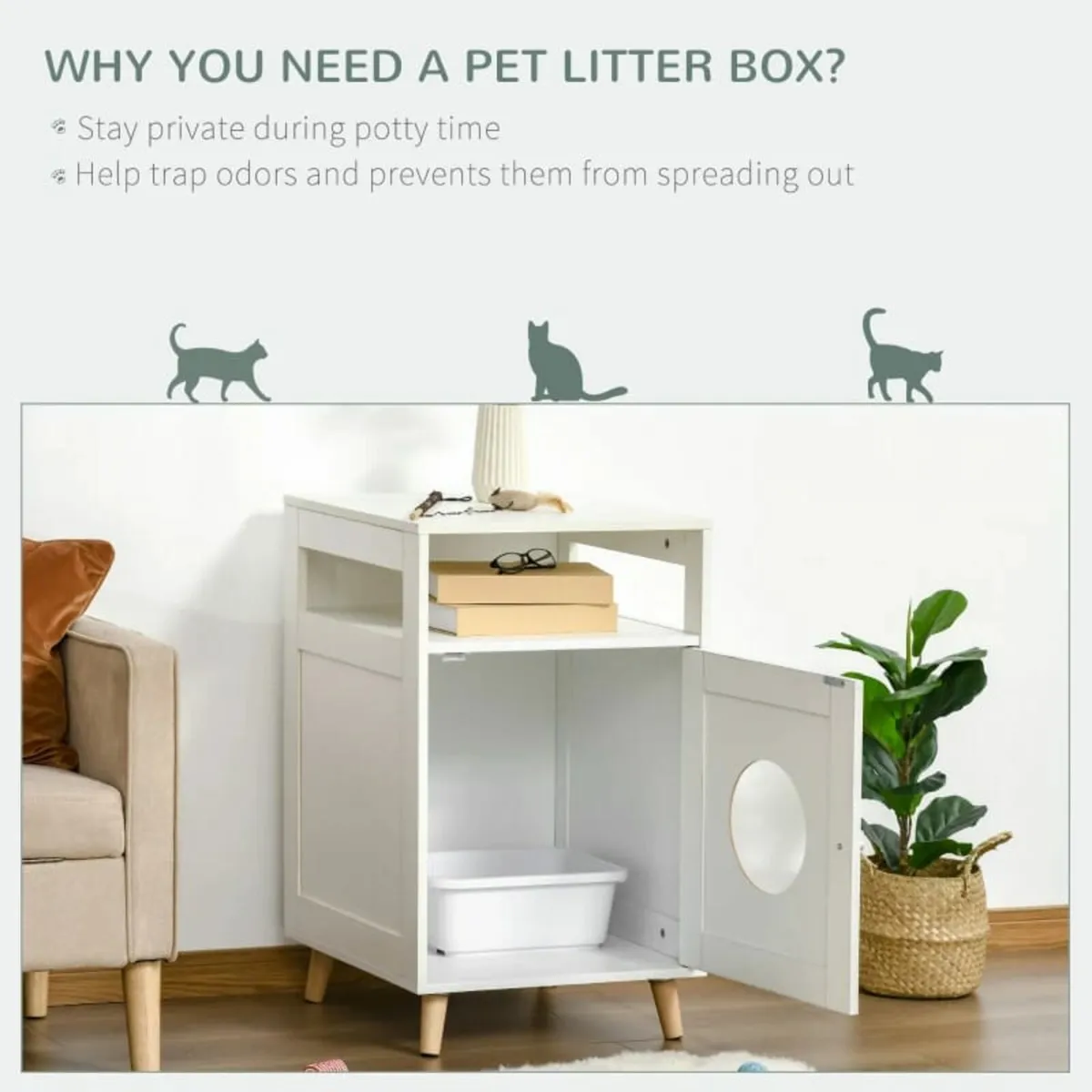 Cat Litter Tray Cat Litter Box Enclosure Washroom - Image 4