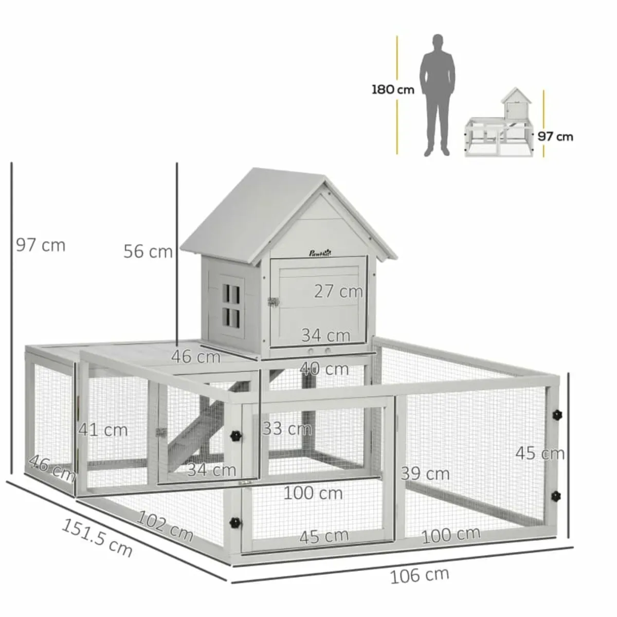 Indoor Rabbit Hutch, Guinea Pig Cage, with Slide-O - Image 2