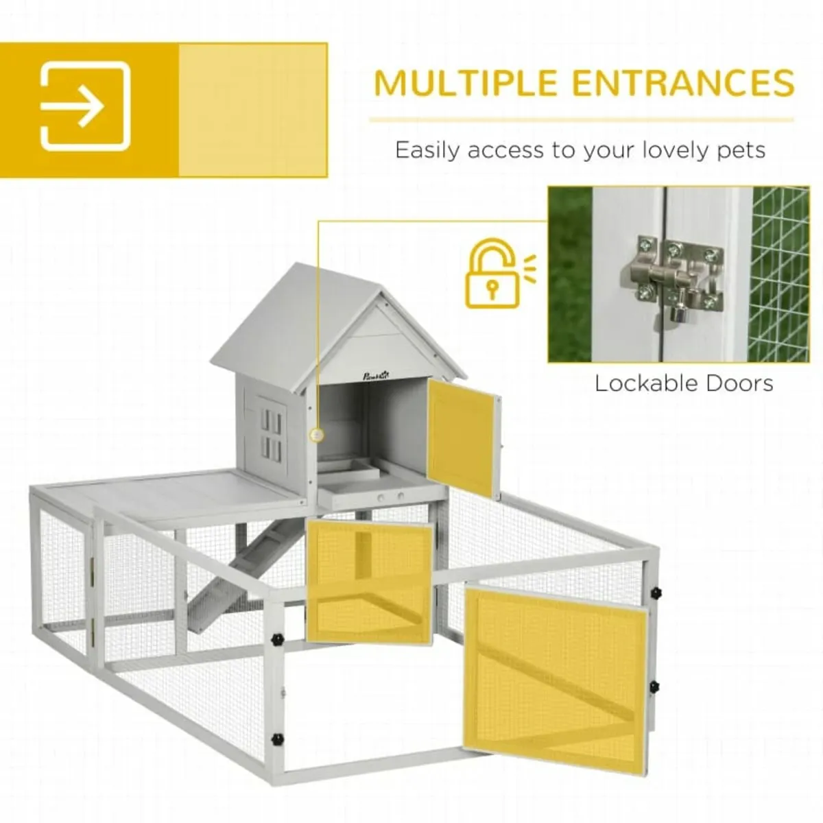 Indoor Rabbit Hutch, Guinea Pig Cage, with Slide-O - Image 4