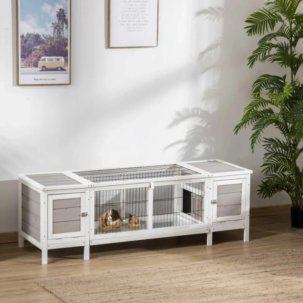 Wooden Rabbit Hutch, Guinea Pig Cage, Separable Bu - Image 1