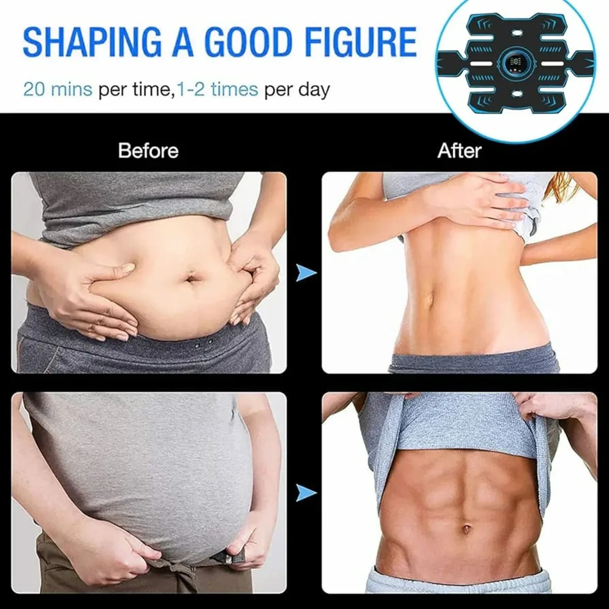 ABS Trainer Muscle Stimulator, ABS Stimulator, Por - Image 4