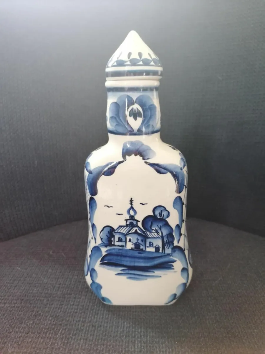 GZHEL Folk Art Decanter - Image 1