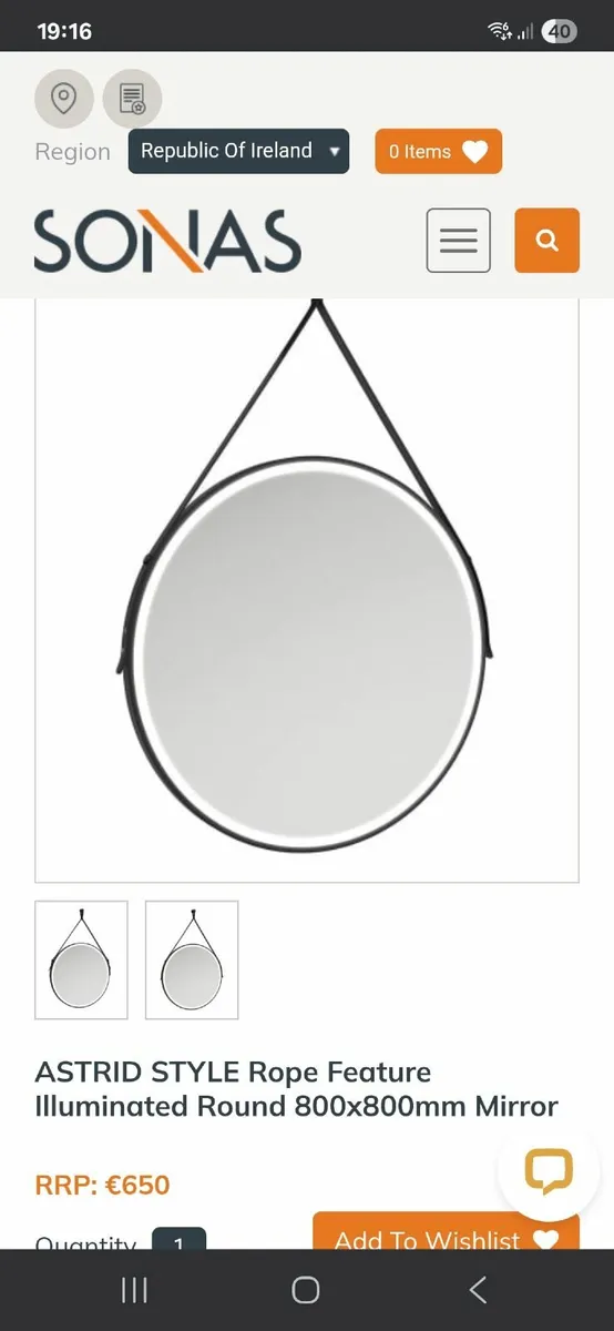 Bathroom LED round mirror - Image 1