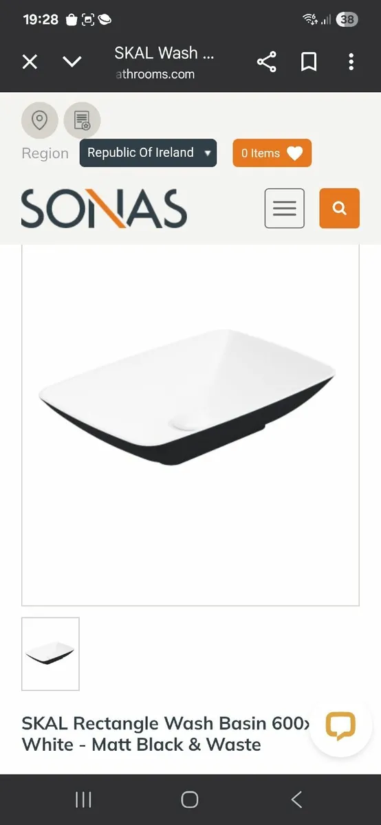 Sonas black and white wash basin - Image 1