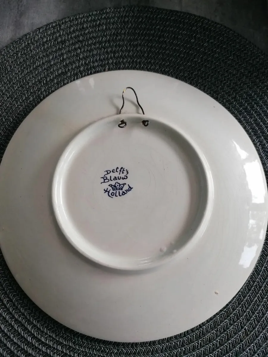 Vintage Delft Blue Windmill Decorative Plate - Image 2
