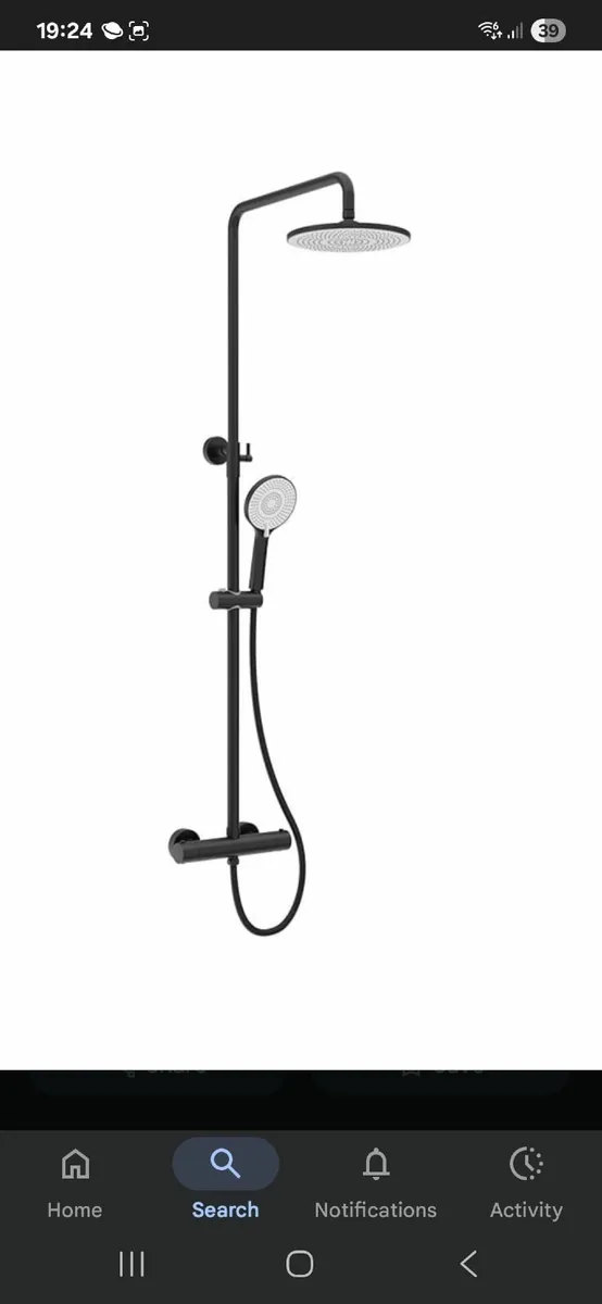 Black and White Thermostatic Sonas Shower - Image 1