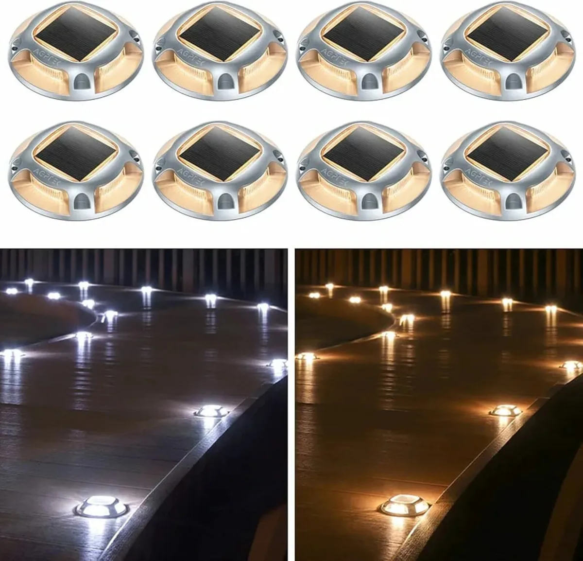 Driveway Lights Outdoor, 8 Pack Solar Deck Lights - Image 1